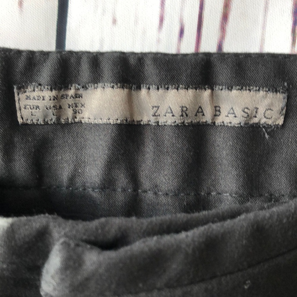 Zara Basic Black Cuff Tailored Short Size Large - image 6